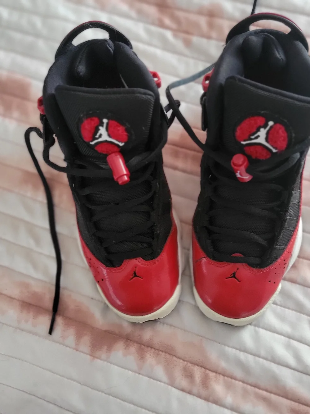 Air Jordan Kids' Red and Black Basketball Shoes